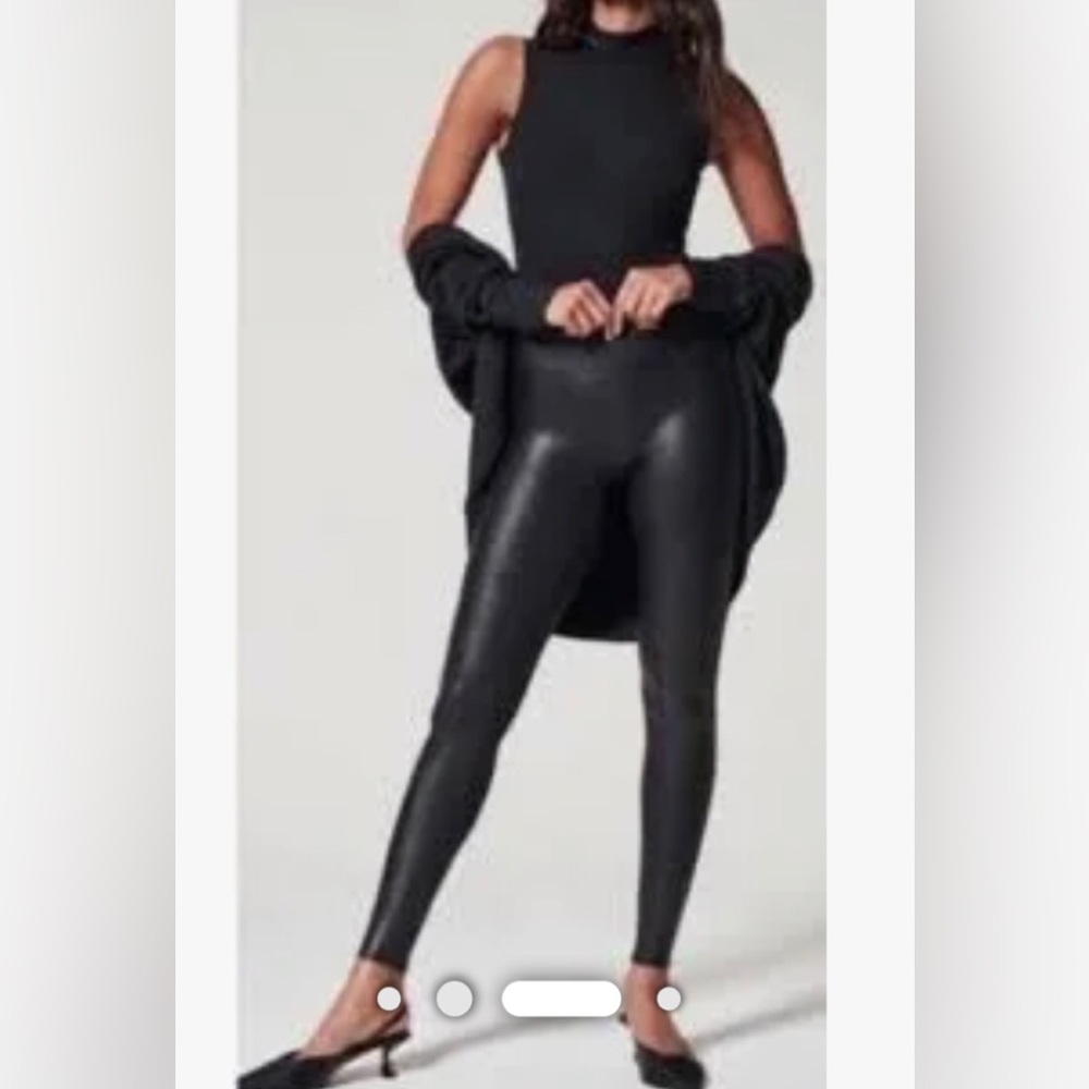 Spanx new no tags metallic black tall leggings gorgeous